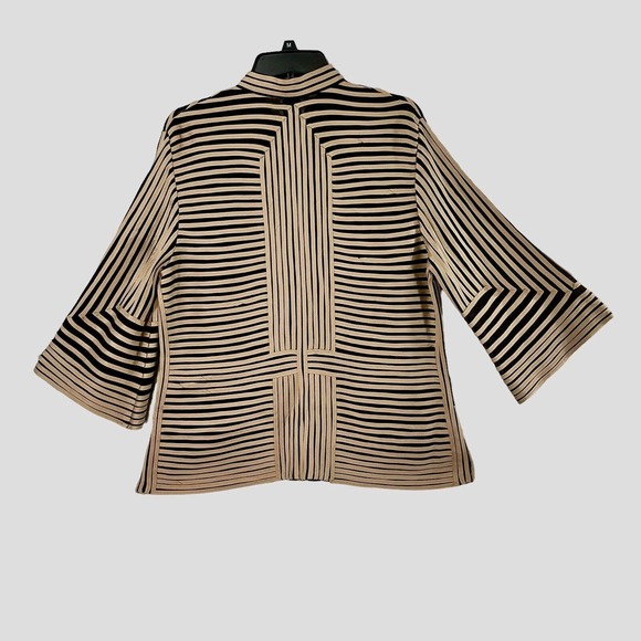 Peck & Peck Women’s Relaxed Jacket Tan Brown Formal Evening Zip Front Top Sz 12 - Picture 10 of 10